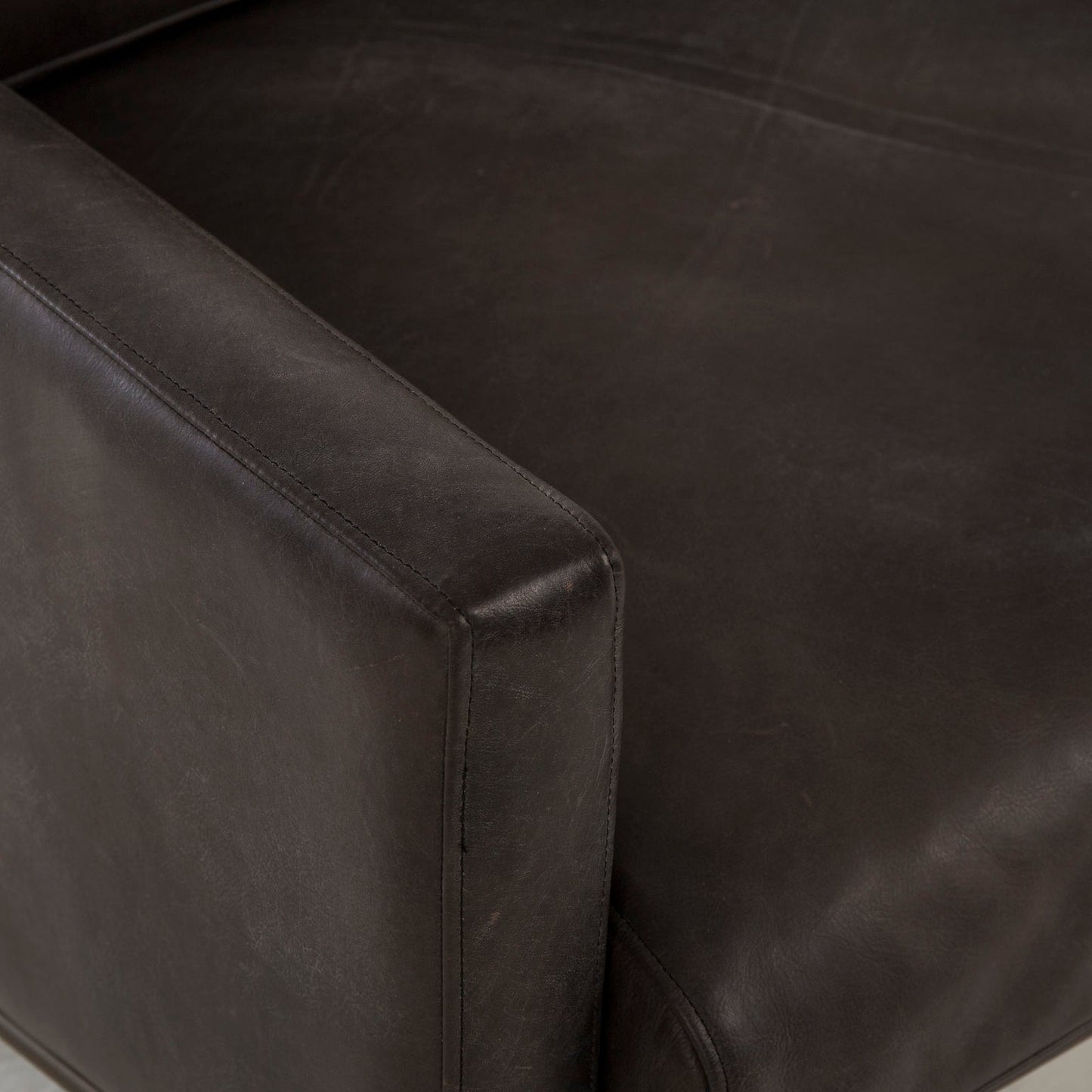 Vanessa 2 Seater Sofa - Destroyed Black Leather