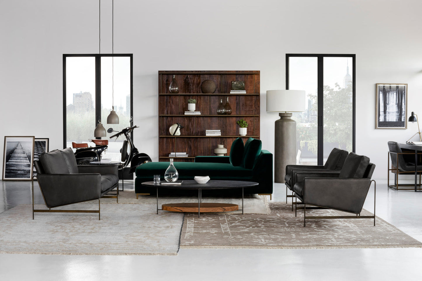 Vanessa 2 Seater Sofa - Destroyed Black Leather