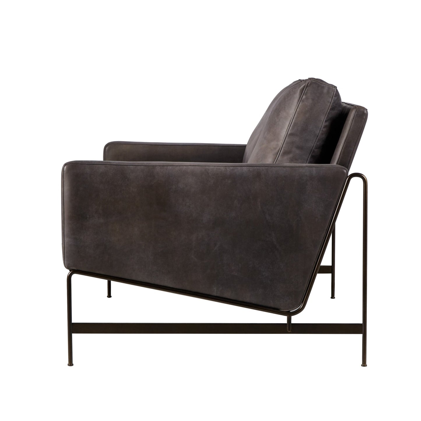 Vanessa 2 Seater Sofa - Destroyed Black Leather