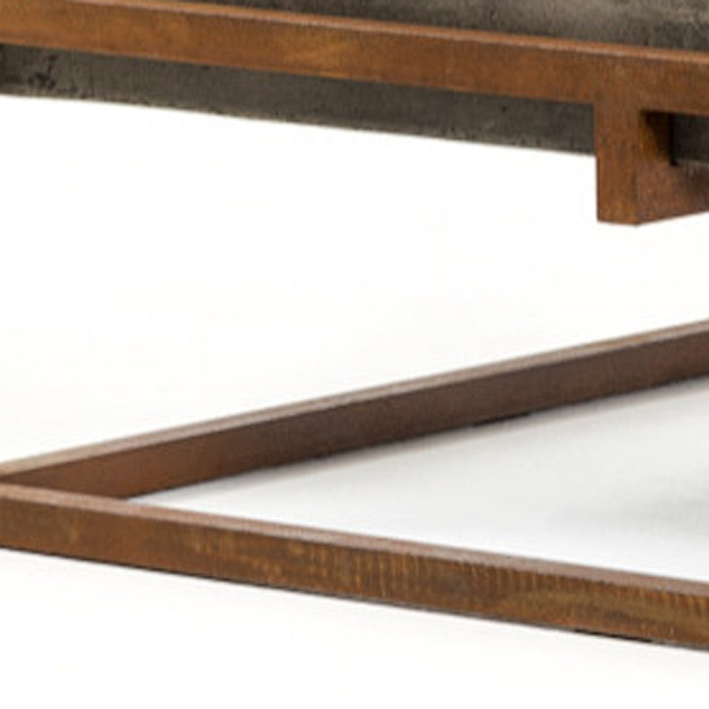 Concrete and Iron Square Abstract Coffee Table