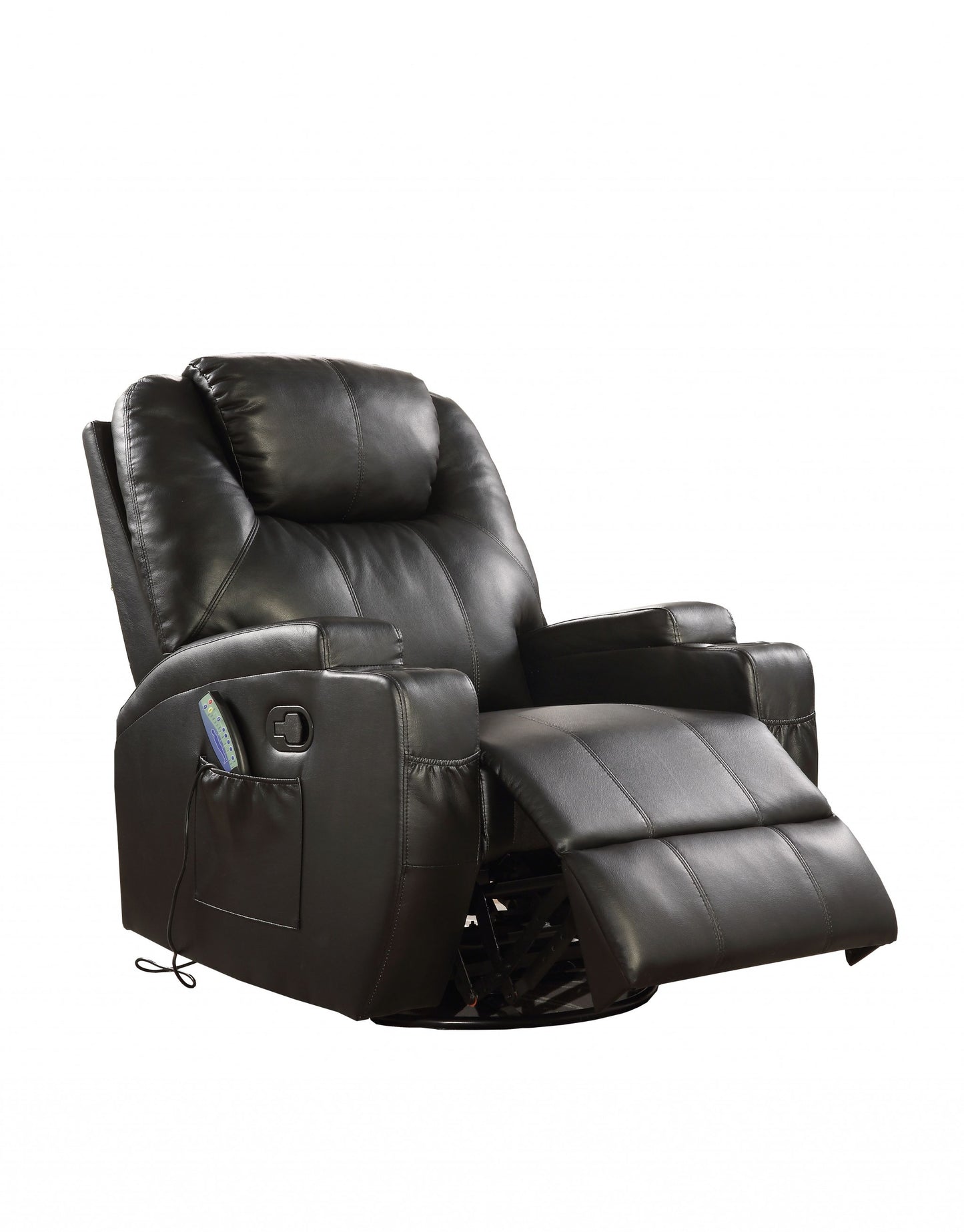 Leather Match Power Heated Massage Recliner