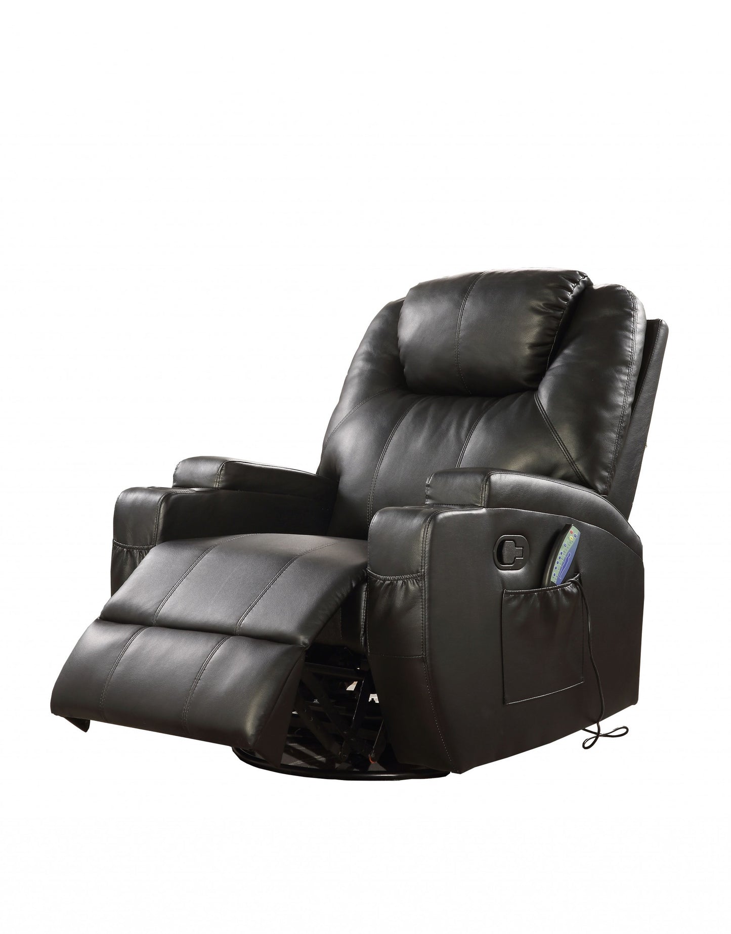 Leather Match Power Heated Massage Recliner