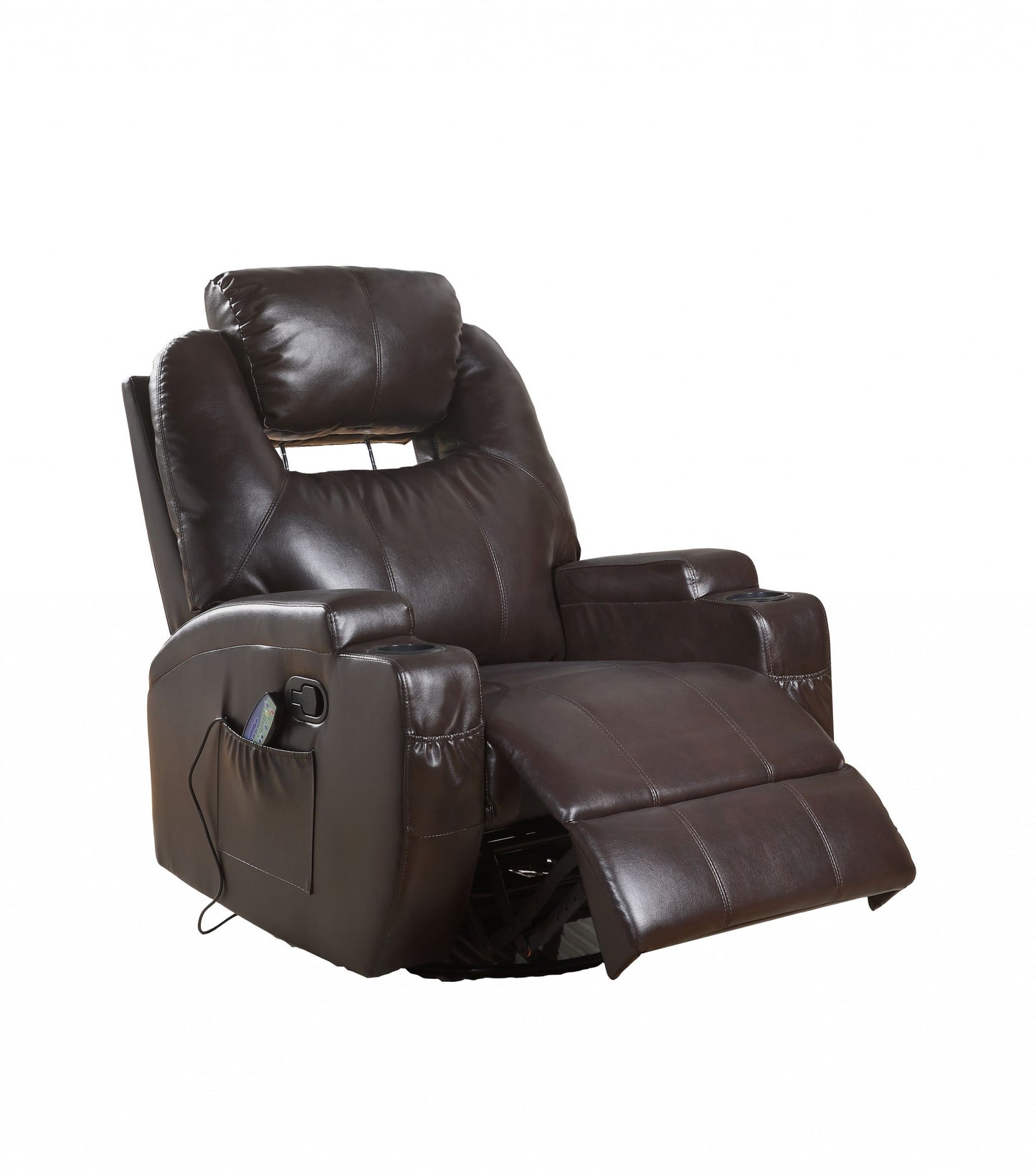 Faux Leather Heated Massage Home Theater Recliner