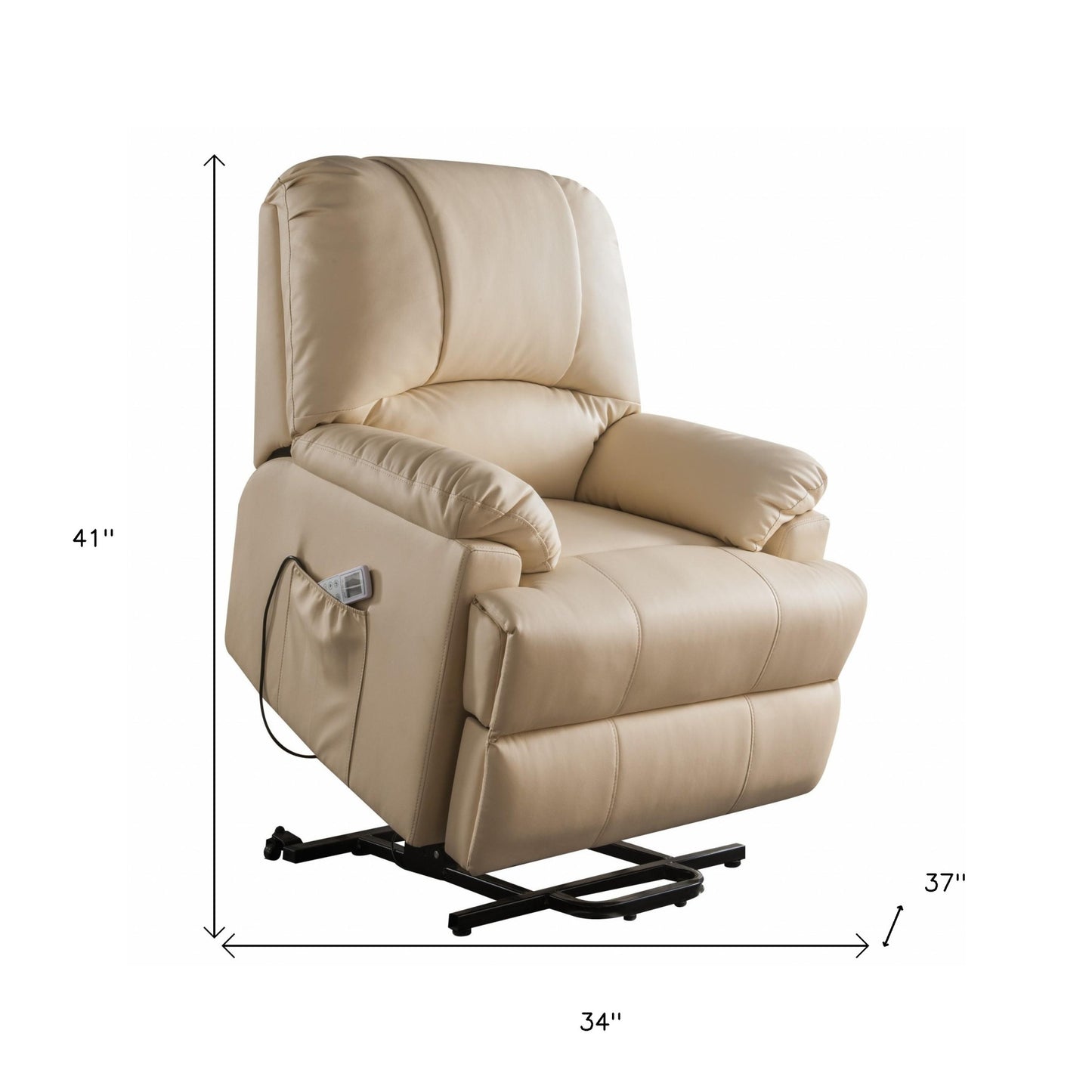 Faux Leather Power Massage Lift Assist Recliner