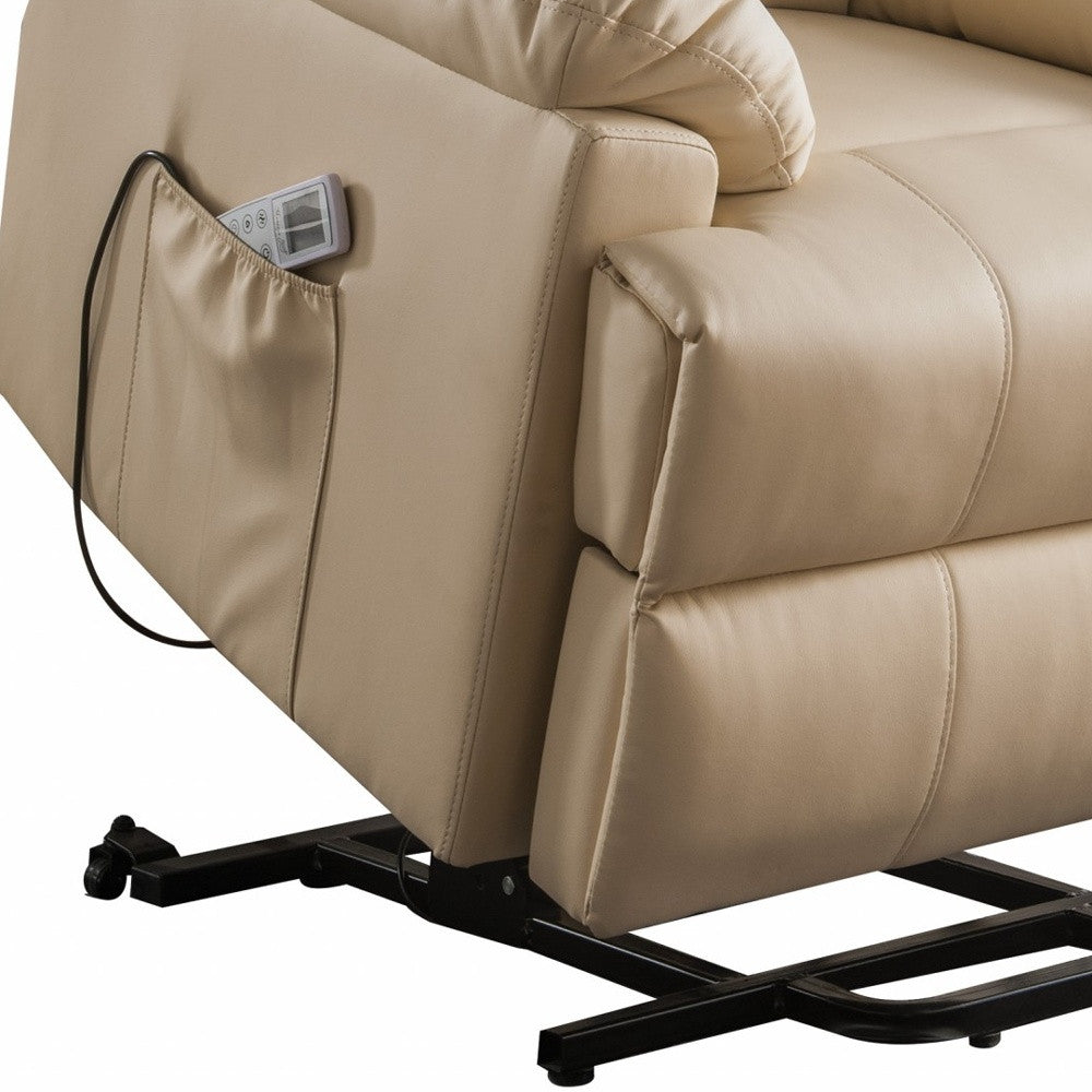 Faux Leather Power Massage Lift Assist Recliner