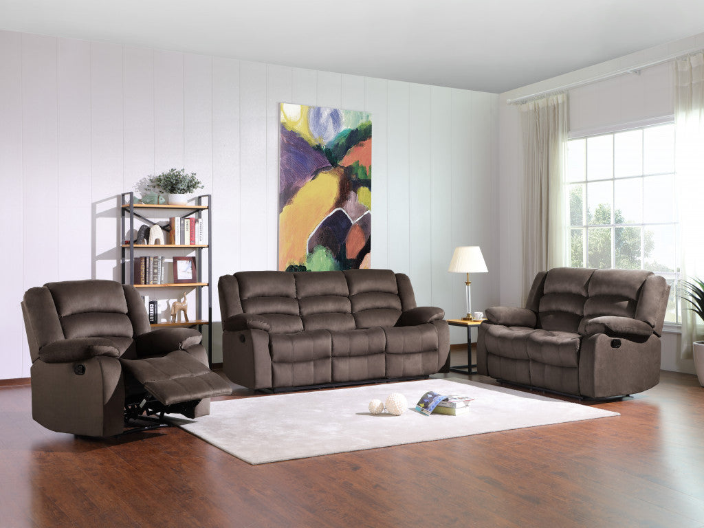 Three Piece Indoor Microsuede Six Person Seating Set