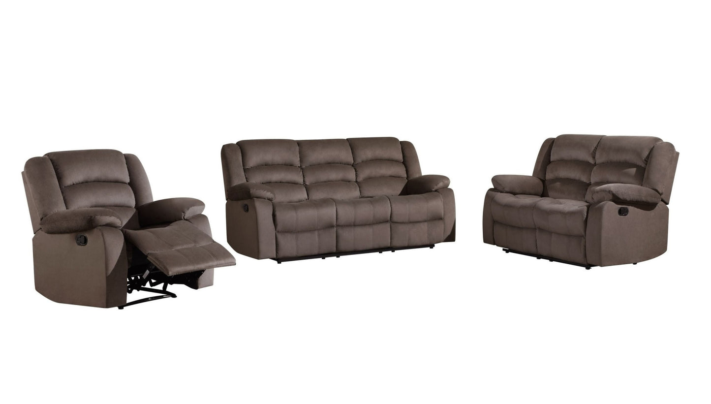 Three Piece Indoor Microsuede Six Person Seating Set
