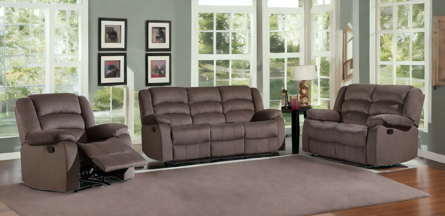 Three Piece Indoor Microsuede Six Person Seating Set