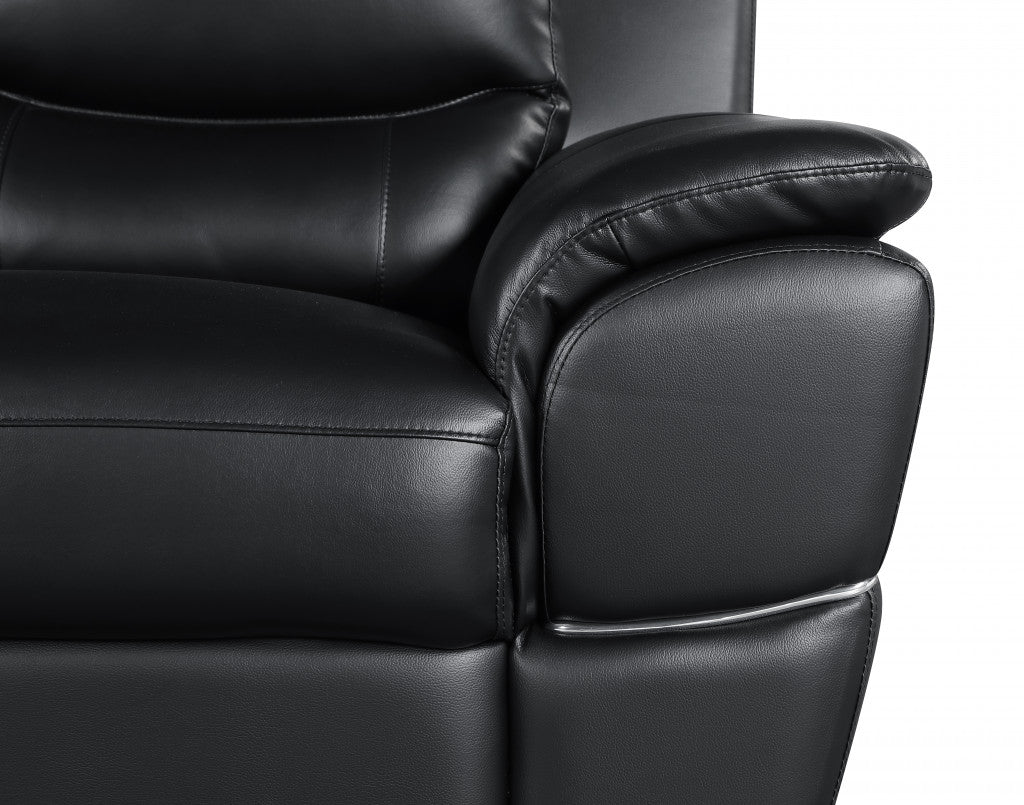 Leather Sofa with Silver Legs