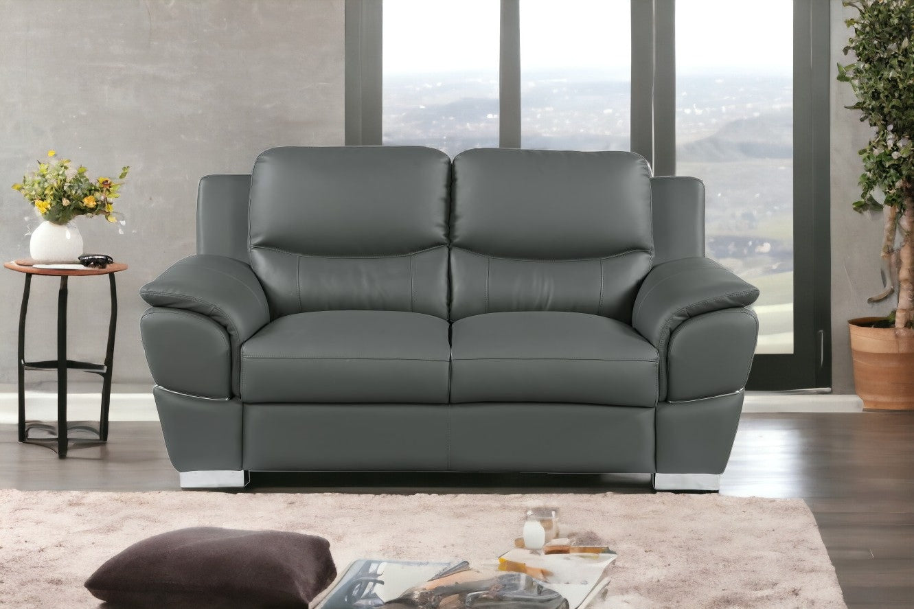 Faux Leather Love Seat