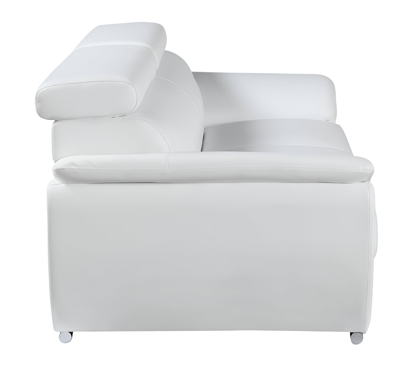 Leather Sofa with Silver Legs