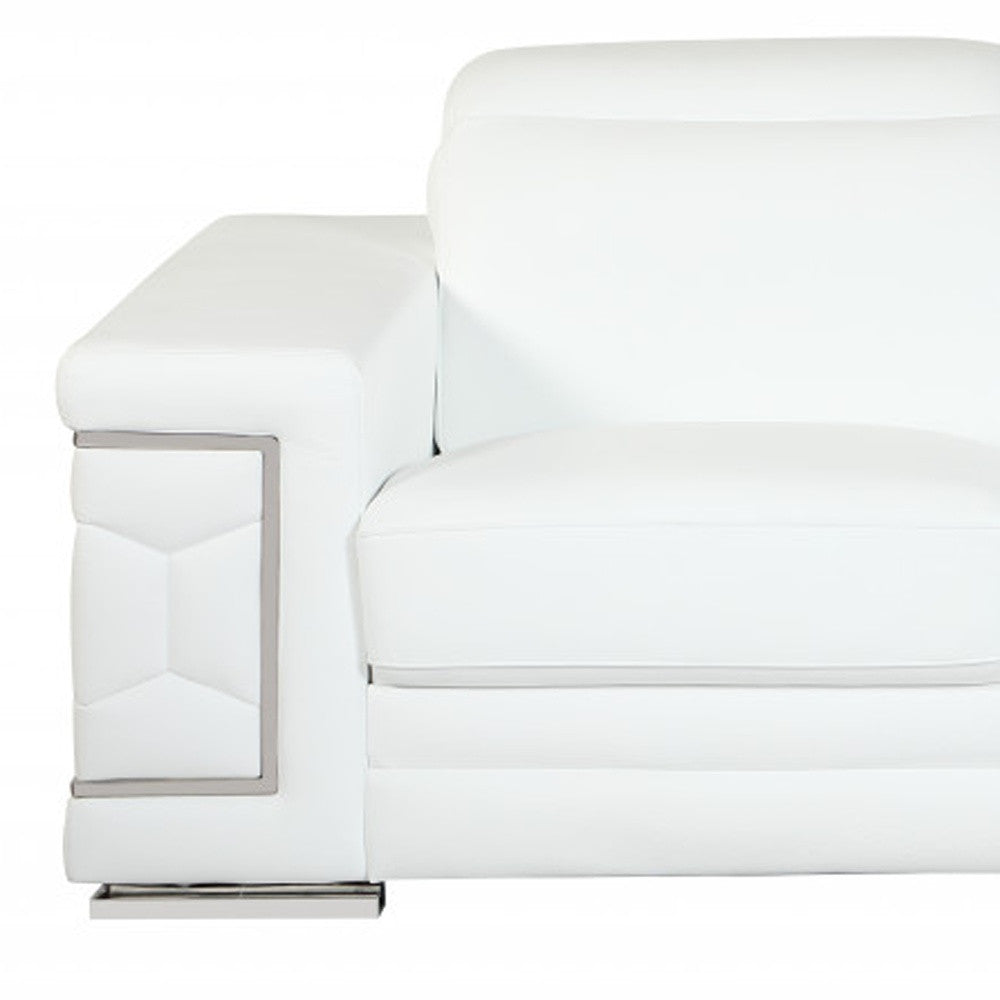 Two Piece Indoor Italian Leather Five Person Seating Set