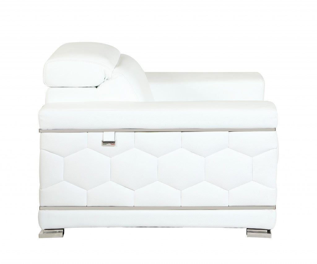 Two Piece Indoor Italian Leather Five Person Seating Set