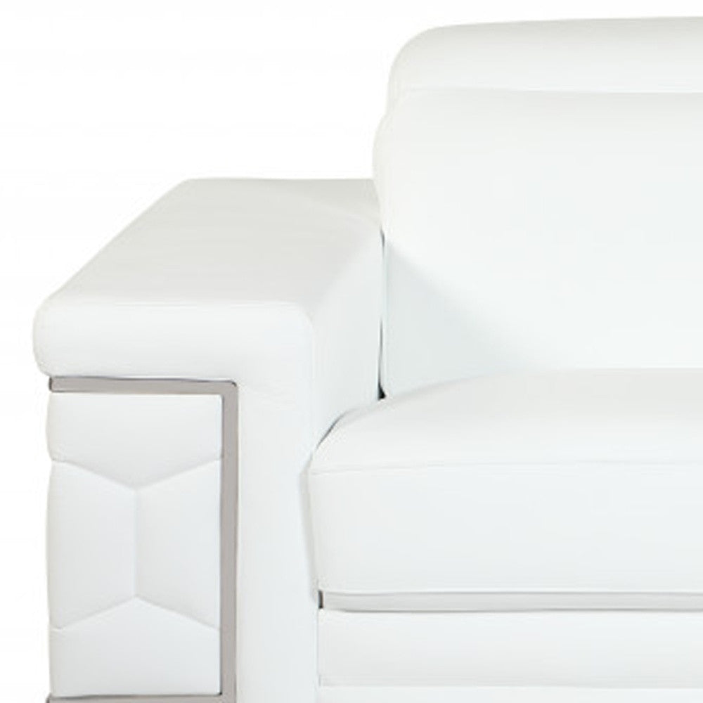 Two Piece Indoor Italian Leather Five Person Seating Set