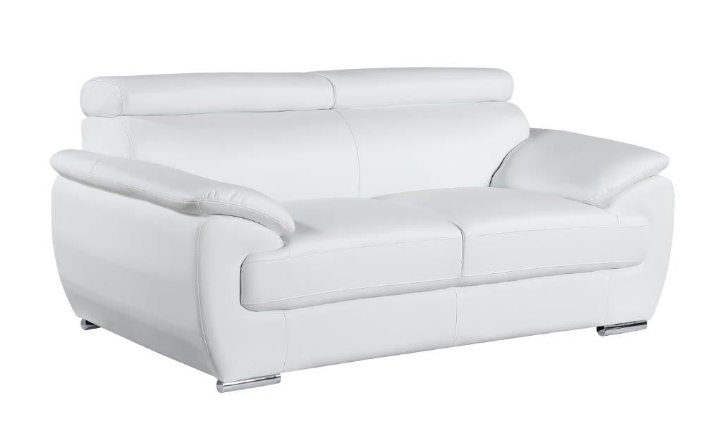 Two Piece Indoor Genuine Leather Five Person Seating Set
