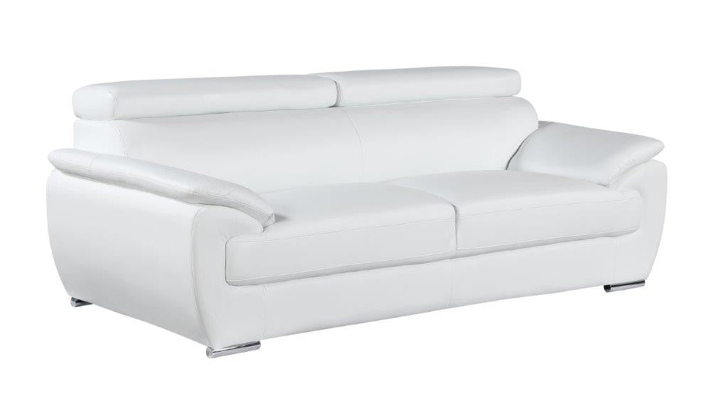 Two Piece Indoor Genuine Leather Five Person Seating Set