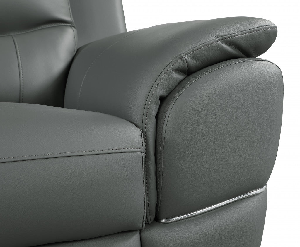 Two Piece Indoor Genuine Leather Five Person Seating Set