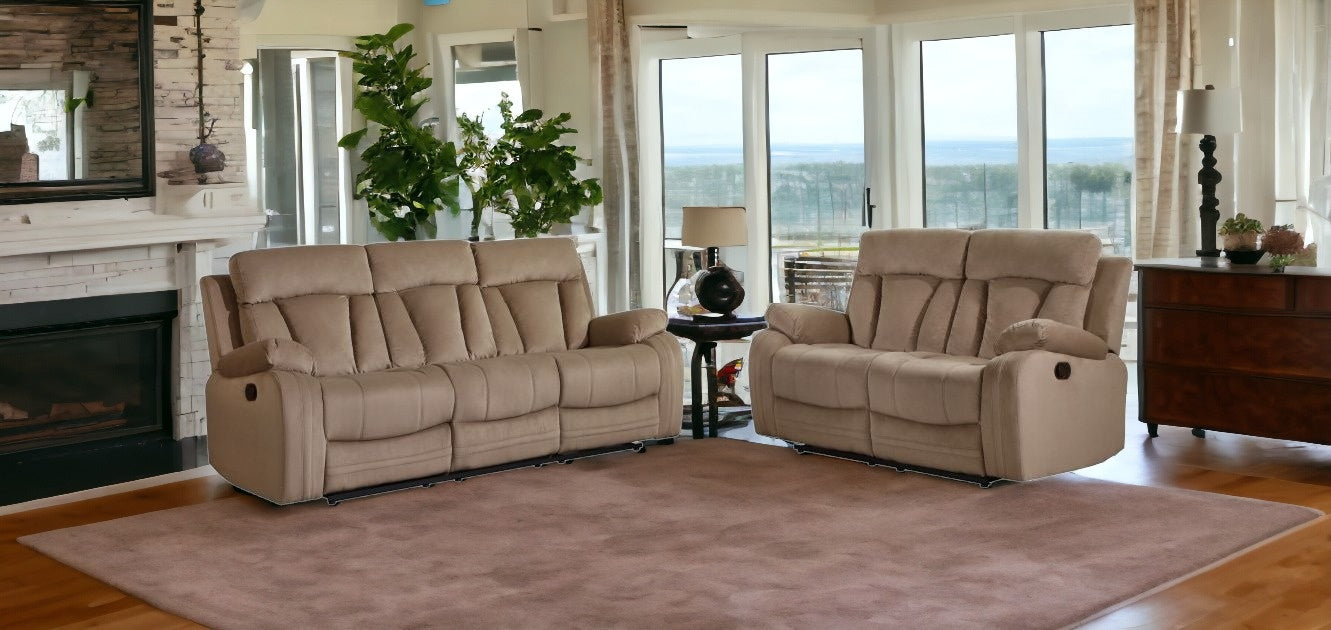 Two Piece Indoor Microsuede Five Person Seating Set