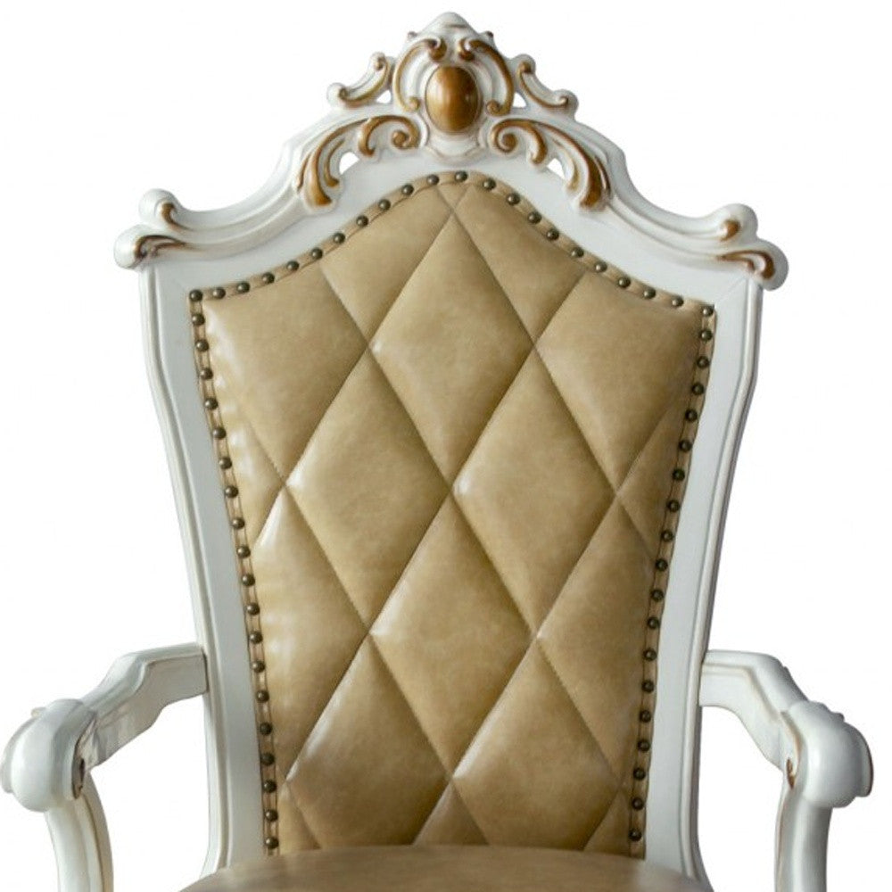 Set of Two Faux Leather Tufted Side Chair