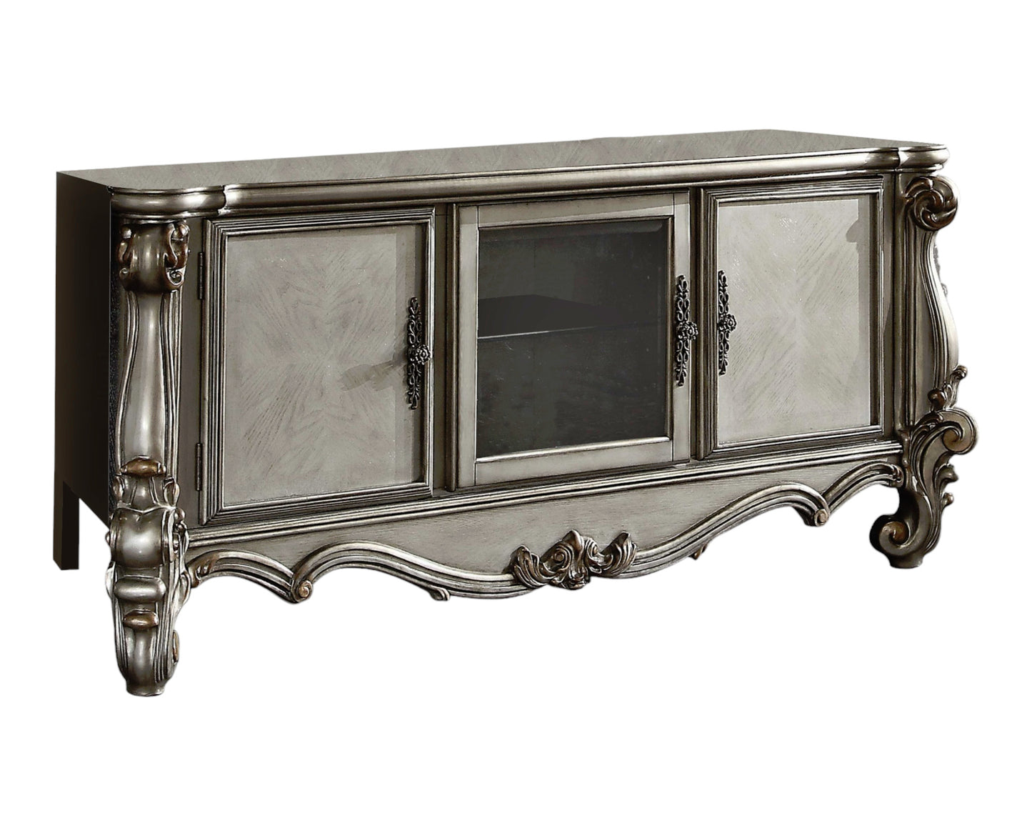 Solid Wood Enclosed and Open Storage TV Stand