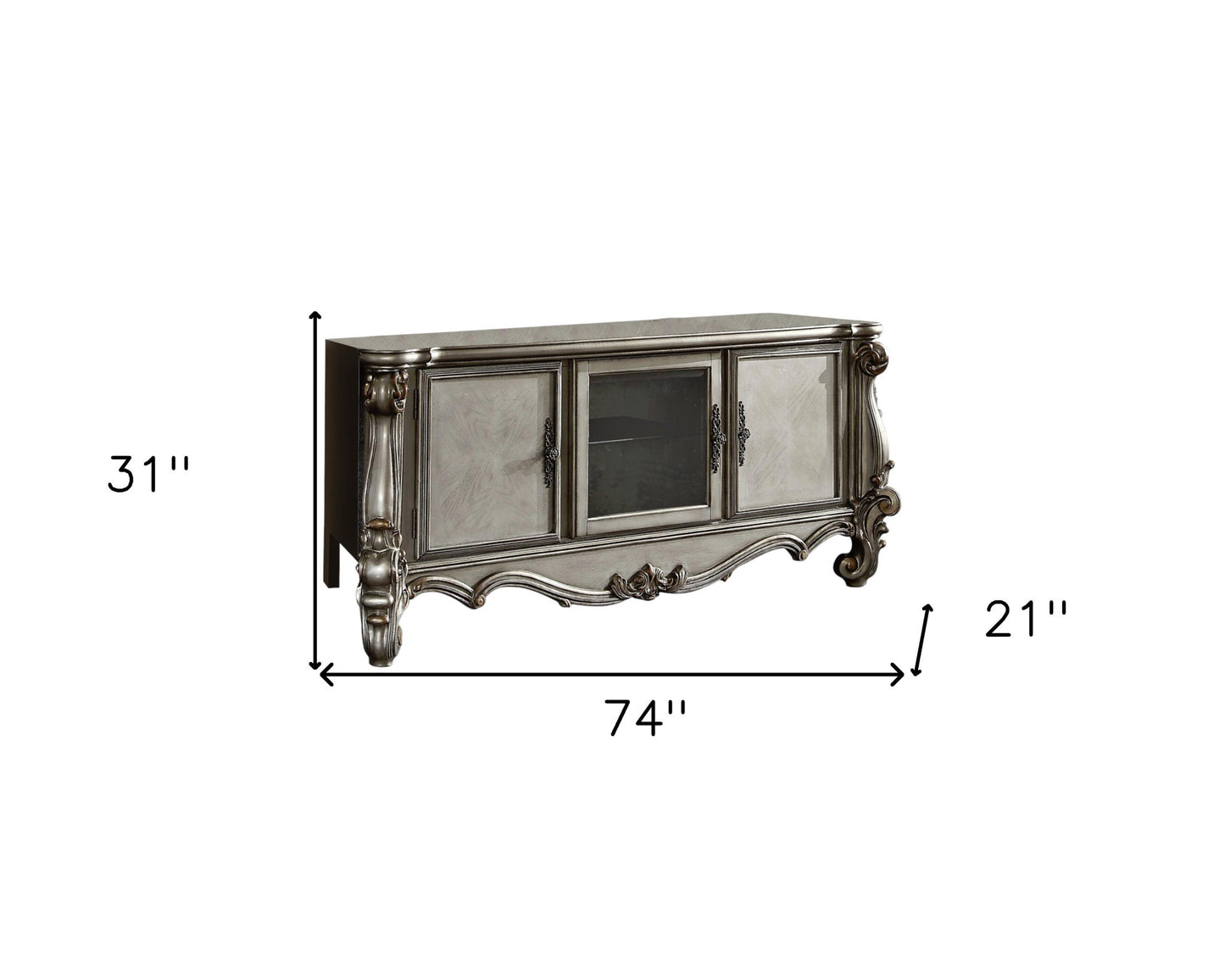 Solid Wood Enclosed and Open Storage TV Stand