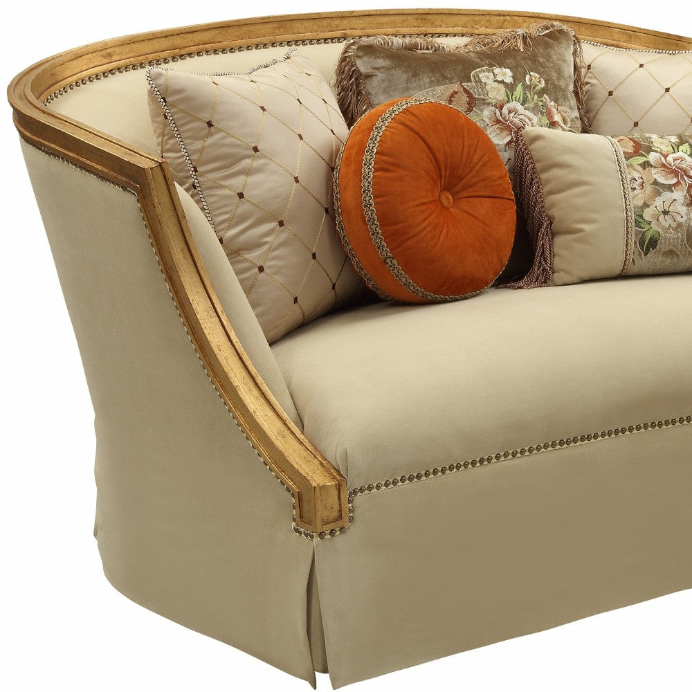 Curved Loveseat and Toss Pillows