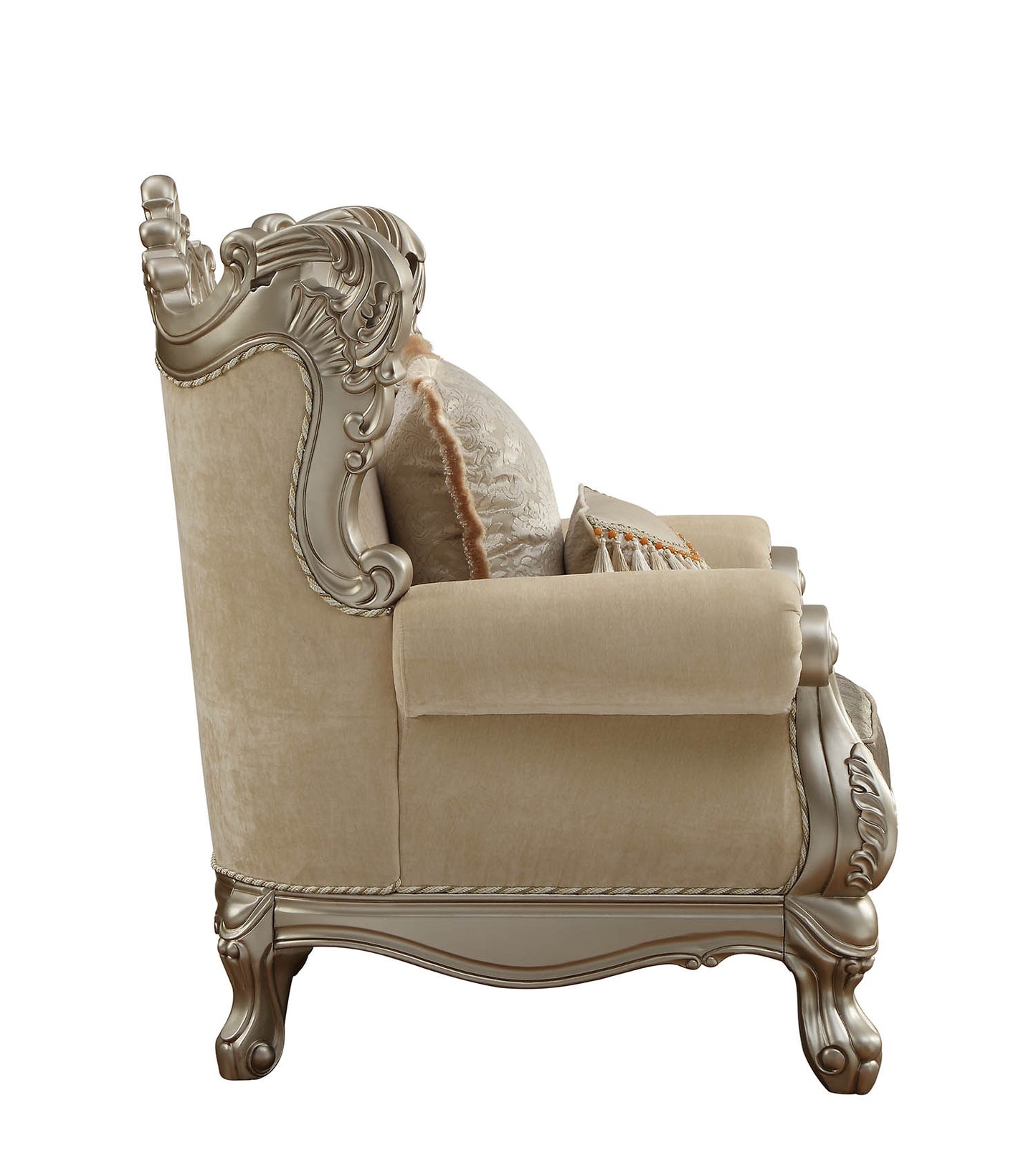 Fabric Geometric Arm Chair and Toss Pillow
