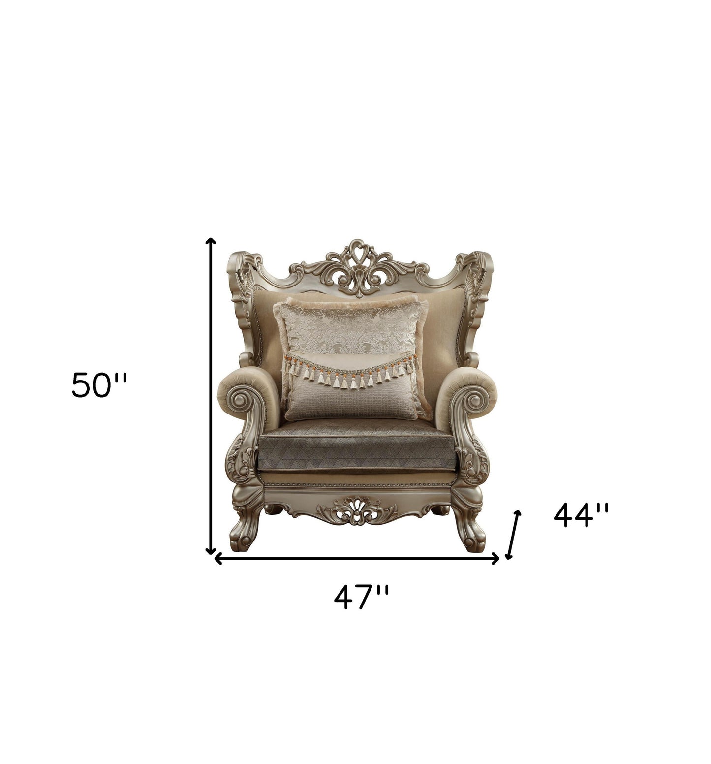 Fabric Geometric Arm Chair and Toss Pillow