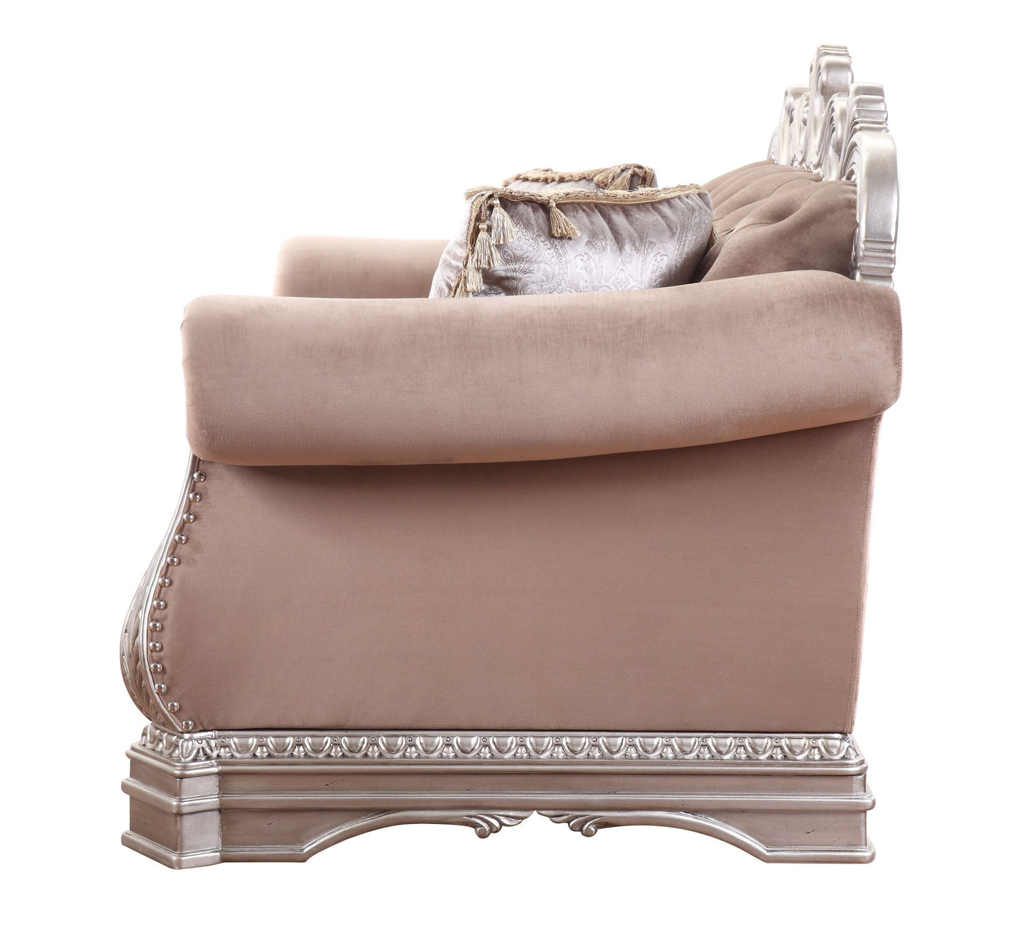 Velour Loveseat and Toss Pillows