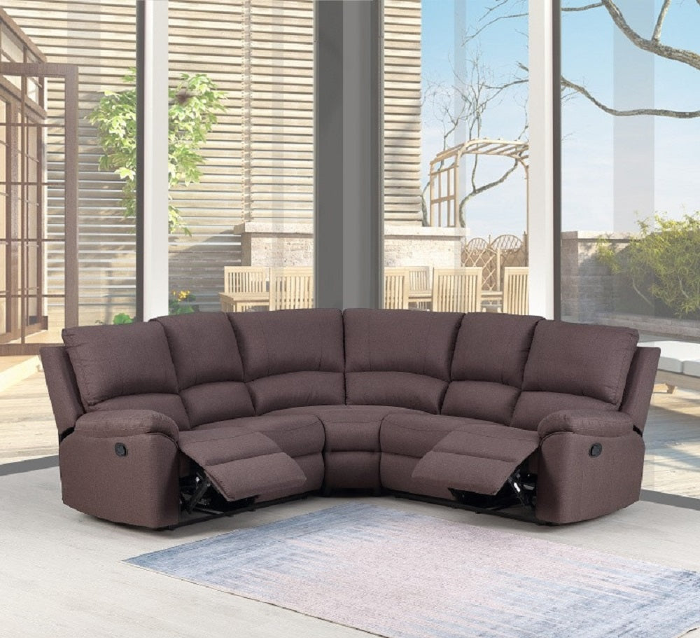 Polyester Blend Reclining U Shaped Three Piece Corner Sectional