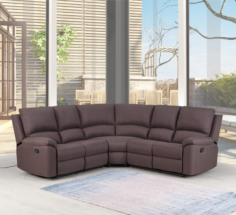 Polyester Blend Reclining U Shaped Three Piece Corner Sectional