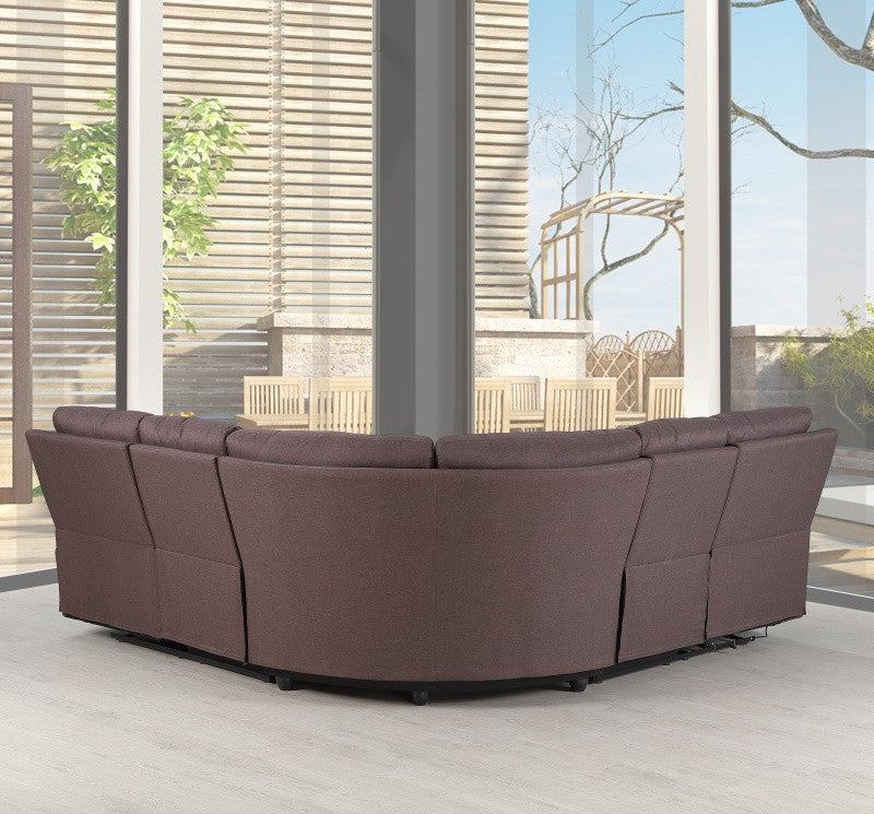 Polyester Blend Reclining U Shaped Three Piece Corner Sectional