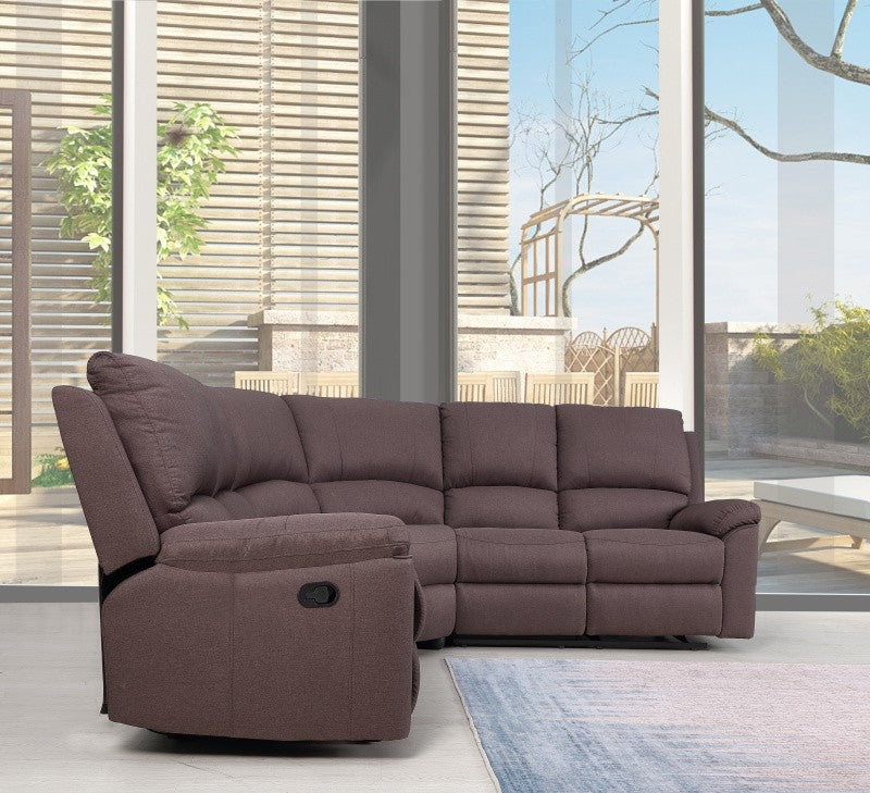 Polyester Blend Reclining U Shaped Three Piece Corner Sectional
