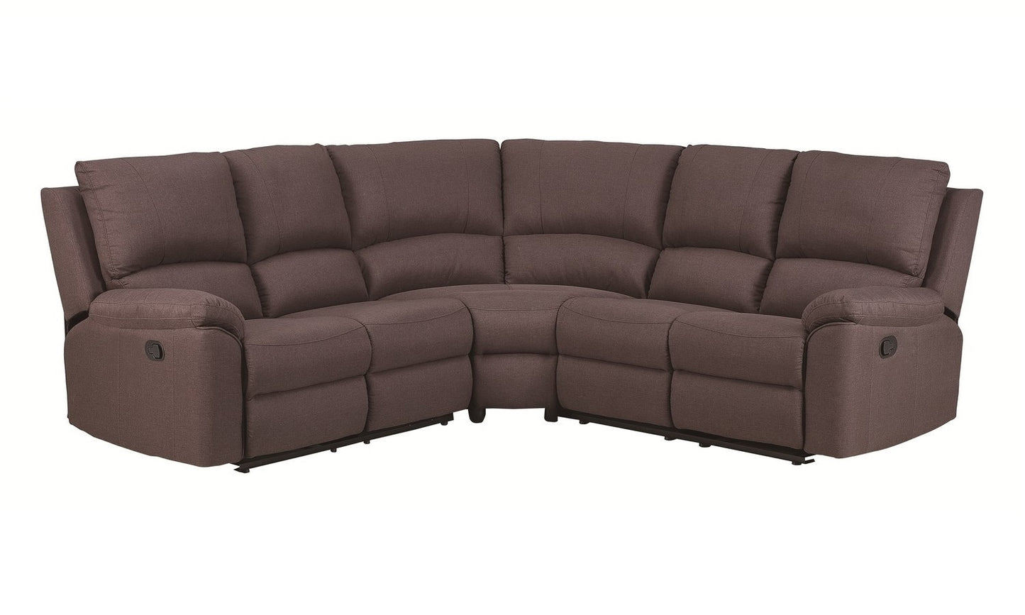 Polyester Blend Reclining U Shaped Three Piece Corner Sectional