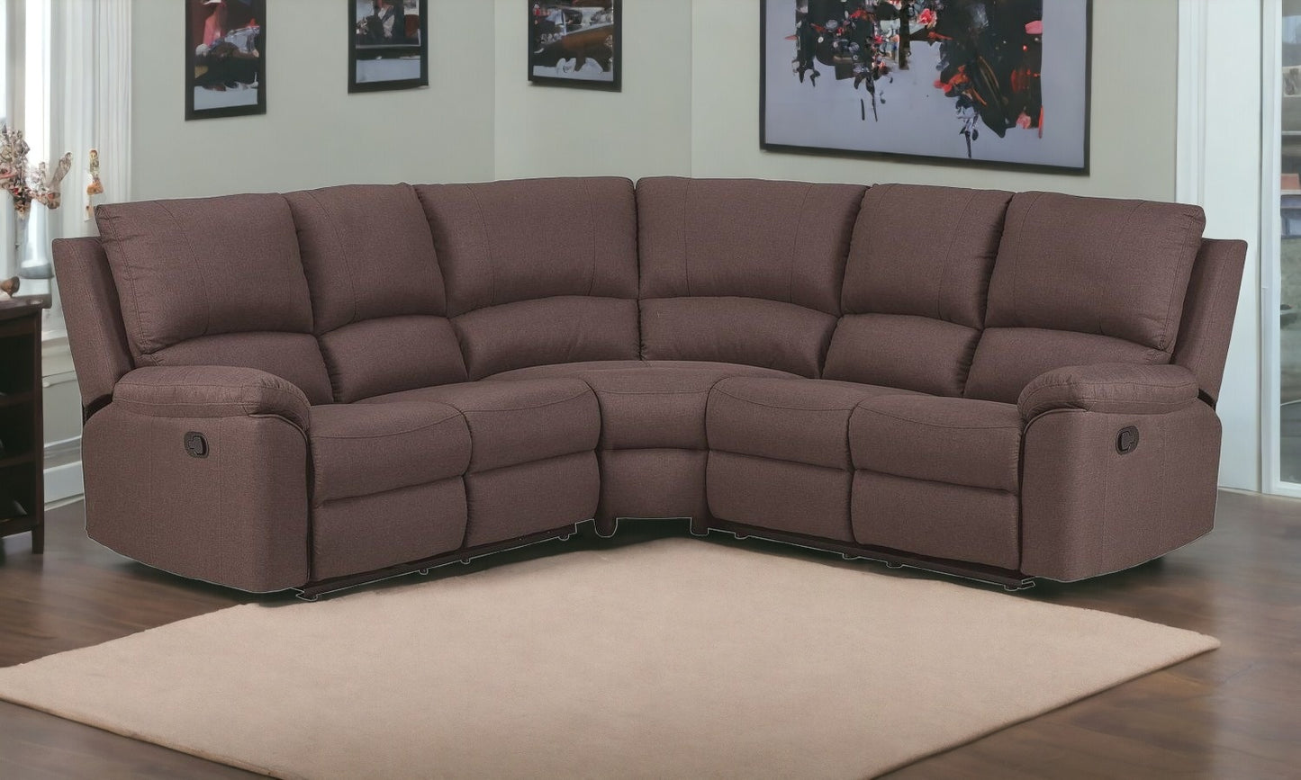 Polyester Blend Reclining U Shaped Three Piece Corner Sectional