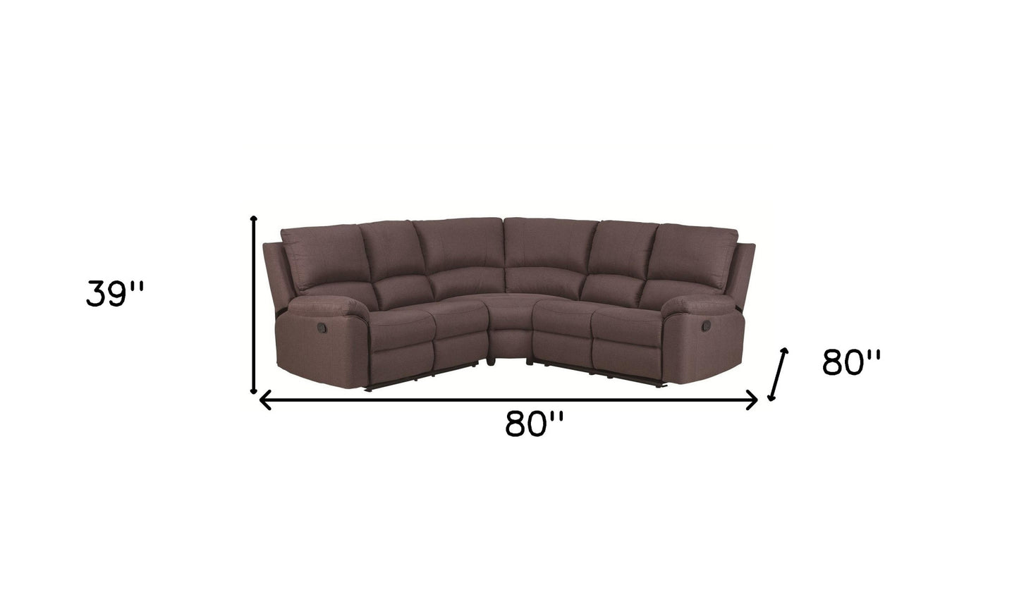 Polyester Blend Reclining U Shaped Three Piece Corner Sectional
