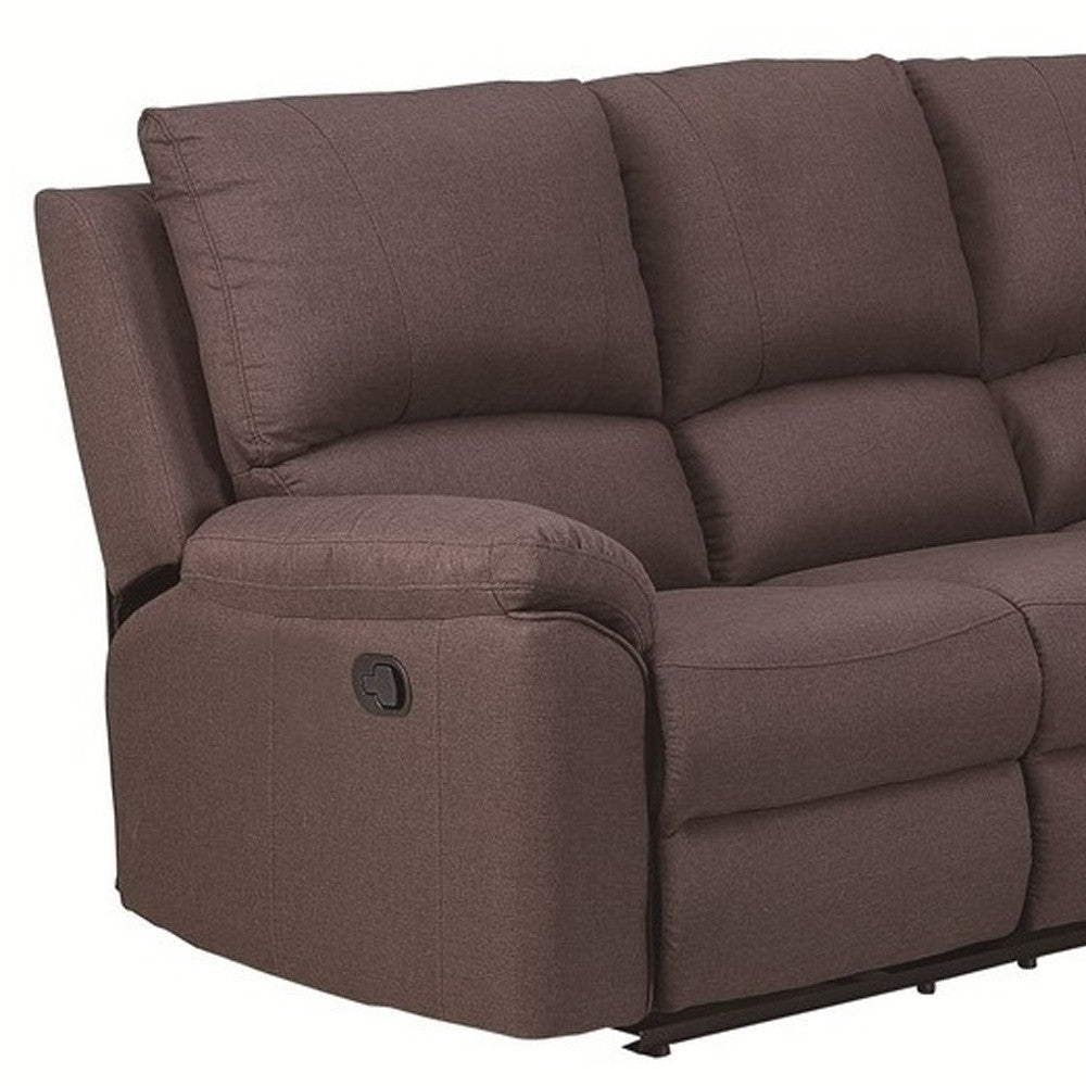 Polyester Blend Reclining U Shaped Three Piece Corner Sectional