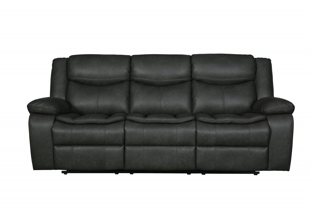 Faux Leather Sofa with Black Legs