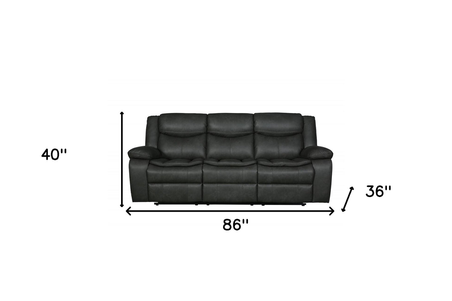 Faux Leather Sofa with Black Legs
