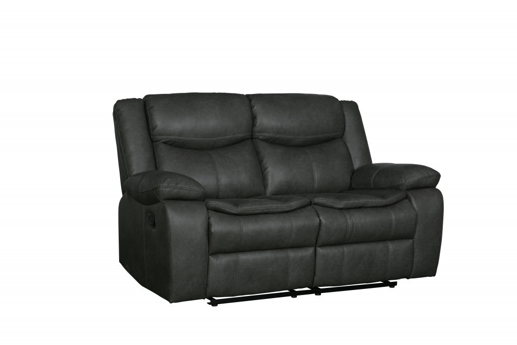 Faux Leather Manual Reclining Love Seat