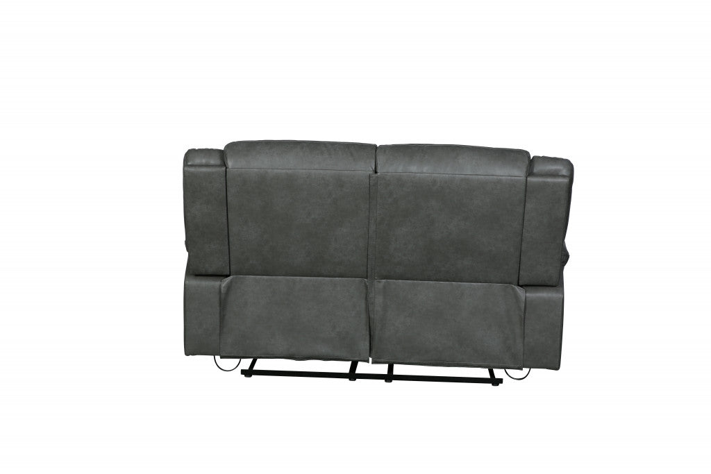 Faux Leather Manual Reclining Love Seat