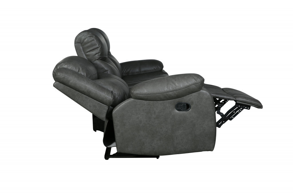 Faux Leather Manual Reclining Love Seat
