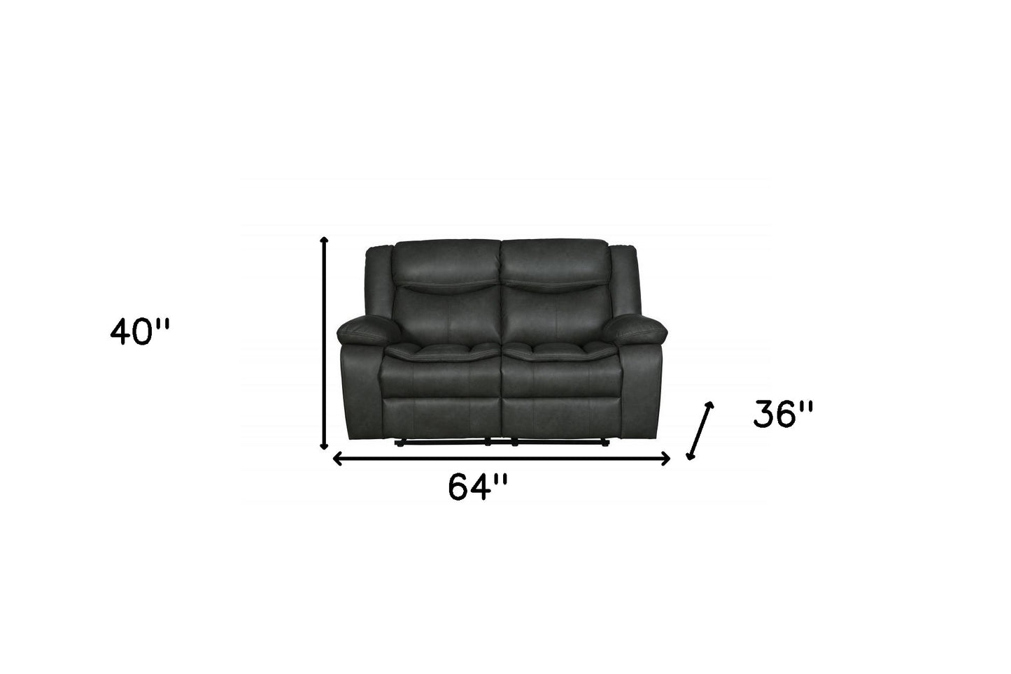 Faux Leather Manual Reclining Love Seat
