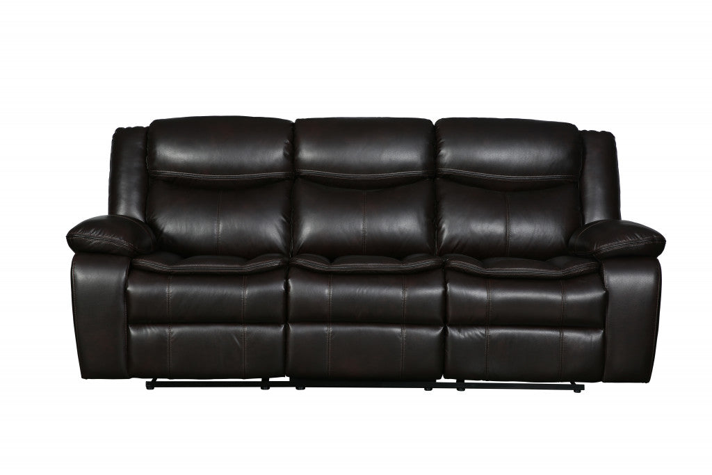 Faux Leather Sofa with Black Legs