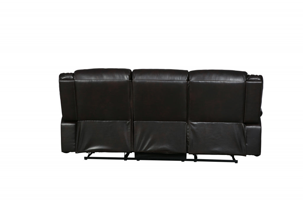 Faux Leather Sofa with Black Legs