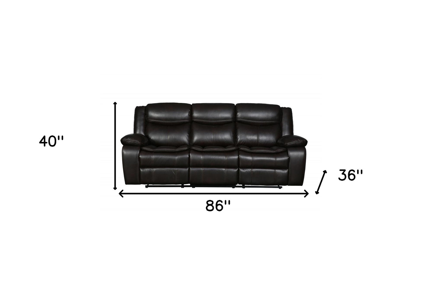 Faux Leather Sofa with Black Legs