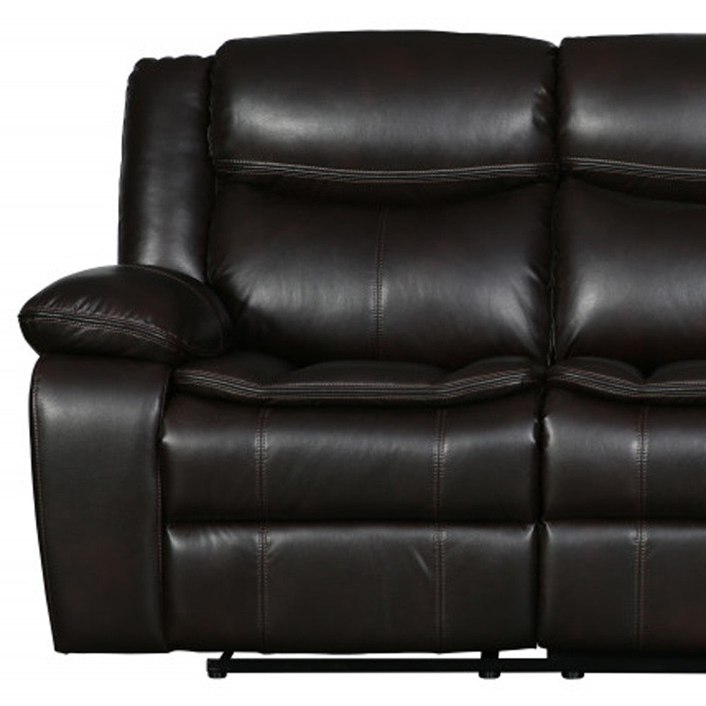 Faux Leather Sofa with Black Legs