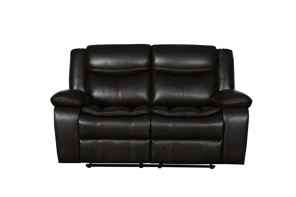 Faux Leather Manual Reclining Love Seat