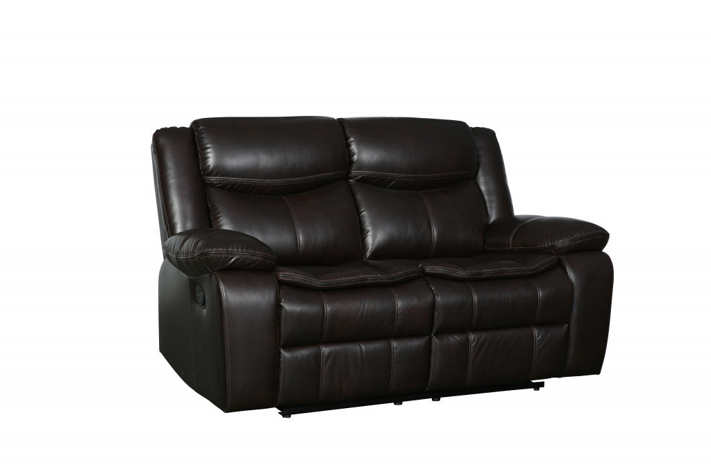 Faux Leather Manual Reclining Love Seat