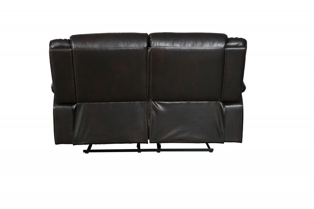 Faux Leather Manual Reclining Love Seat
